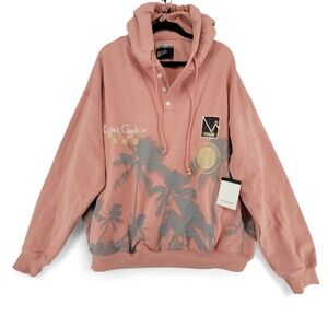 Lifted Anchors Hoodie Mens Large Pink Graphic Pullover‎ Cotton NWT Streetwear